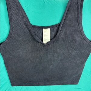 Women's Black Ribbed Tank Top